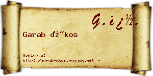 Garab Ákos névjegykártya